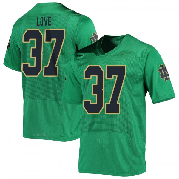 Chase Love Notre Dame Fighting Irish NCAA Youth #37 Green Replica College Stitched Football Jersey YQA5855HZ